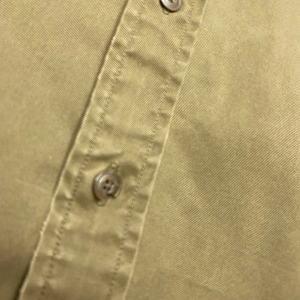 Banana Republic Cotton Twill Shirt Men Large Olive Green Button Down Vintage 90s